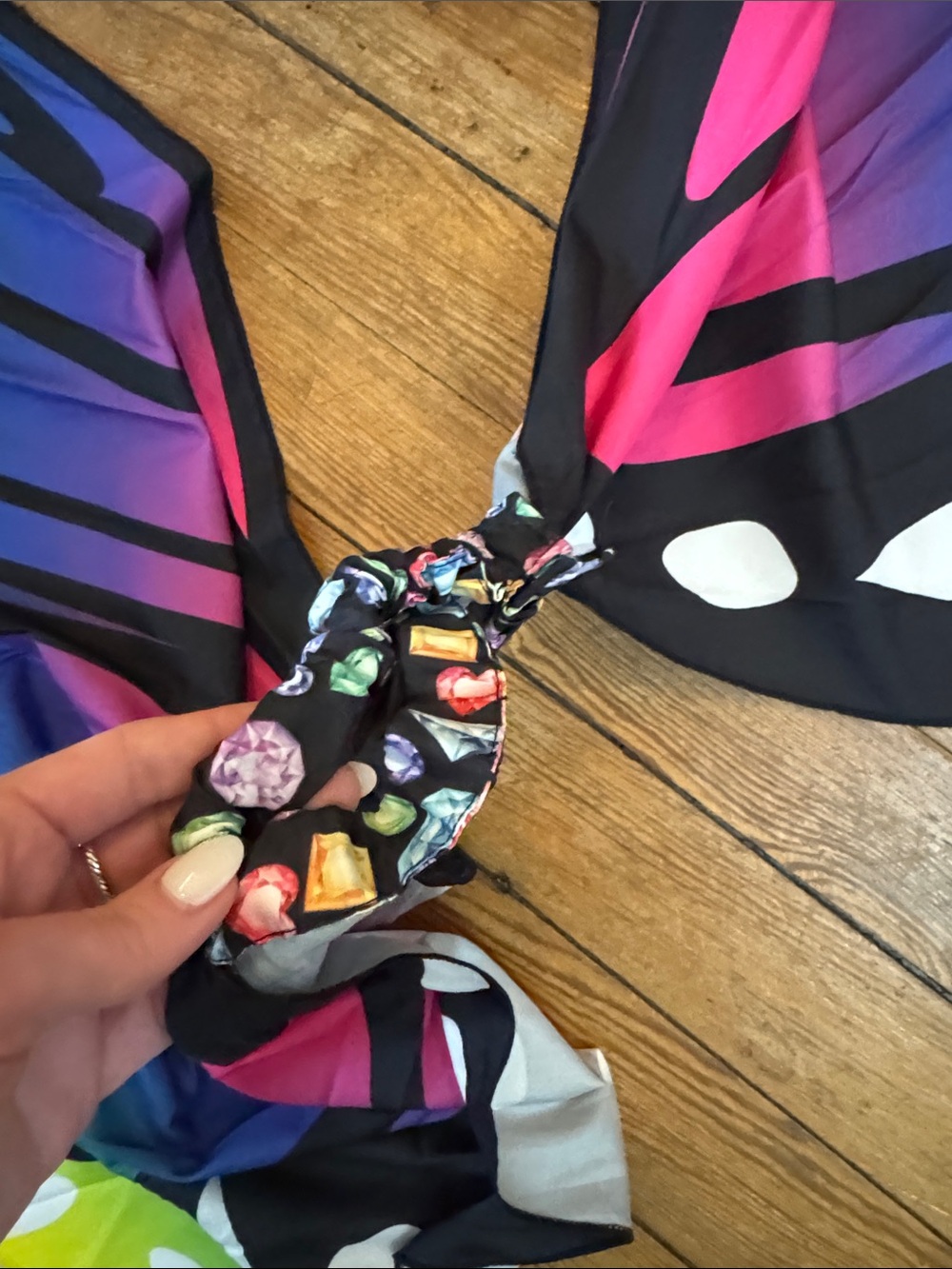 Rainbow Butterfly Wings Cape - Vibrant Multicolor - Picture 2 of 3